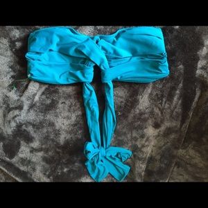 Blue bathing suit top halter style